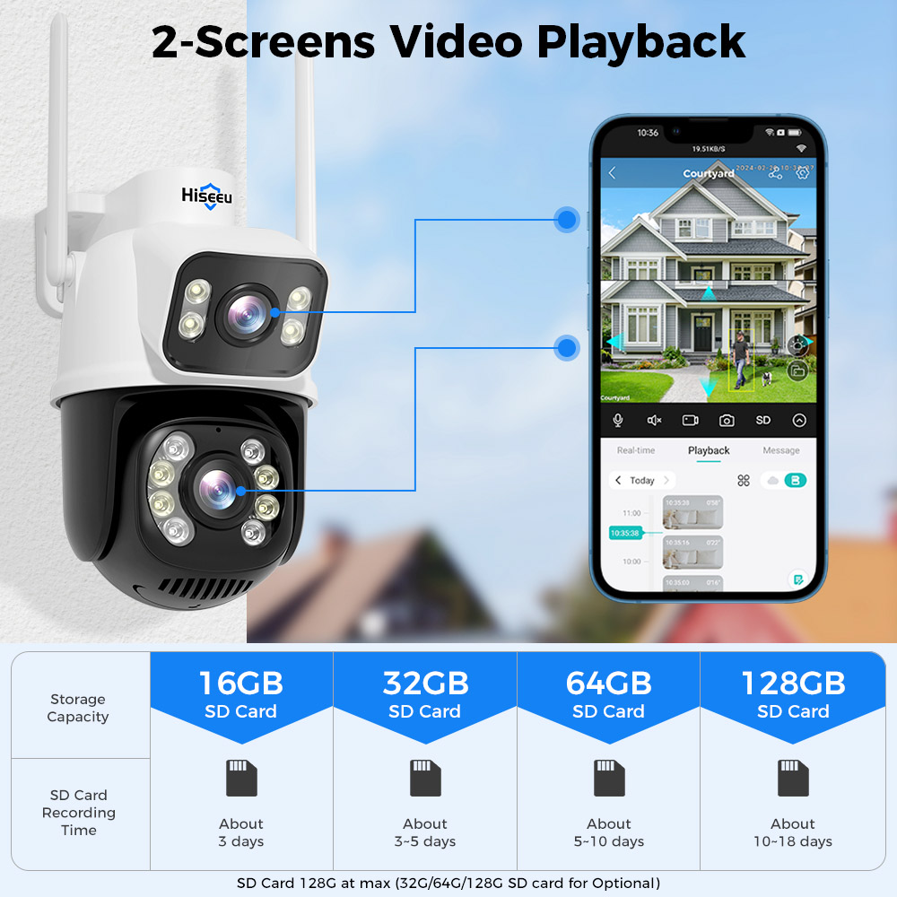 Hiseeu WS318B 4K 6MP Outdoor WiFi Camera Black